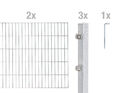 Alberts Doppelstabmattenzaun 6 tlg. Zaun-Komplettset feuerv. H: 200 cm L: 4 m 
