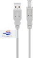 USB 2.0 Hi-Speed Kabel mit USB Zertifikat, Grau USB 2.0-Stecker (Typ A) > USB 2.