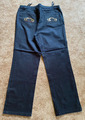 •♥• Hose Jeans Damen schwarz Pailletten Krone Damenhose Gr. 42•♥•