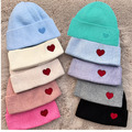 Damen Herren Unisex Herbst Winter Herz Mütze Strick weich Beanie versch. Farben