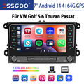 Android14 4+64G Autoradio Carplay Für Golf 5 6 Plus Caddy Touran Jetta KAM NAVI