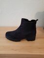 Gabor Stiefeletten Damen Gr. 37 UK 4,5 Velourleder Blockabsatz dunkelblau NP 99€