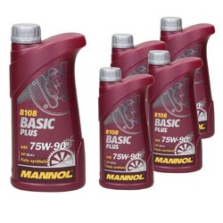 5 x 1 Liter Mannol Basic Plus 75W-90 API GL-4+ Getriebeöl 75W90 Schalgetriebe Öl