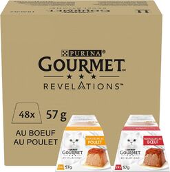 PURINA GOURMET Revelations Mousse Katzenfutter nass Sauce Huhn Rind 48er Pack