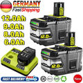 18V 12.0Ah 9Ah 6Ah Für Ryobi Akku HP Lithium ONE Plus RB18L50 P108 /Ladegerät DE