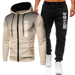 ✨HerrenTrainingsanzug Set Hoodie Jacke Kapuzen Sweatshirt Jogginghose Sportanzug