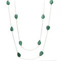 104cm Collier lange Halskette 925 Silber Schmuck Kette 27.20ct grüner Turmalin