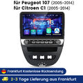 Für Peugeot 107 Citroen C1 Toyota Aygo Carplay Android 13 Autoradio GPS Nav WIFI