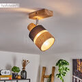 Holz Stoff Decken Leuchte Lampe Flur Strahler Schlaf Wohn Zimmer Beleuchtung