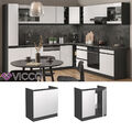 Spülenunterschrank Küchenschrank Küchenmöbel R-Line J-Shape Anthrazit 80cm Vicco