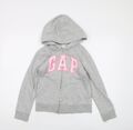 Gap Kinder Mädchen grauer Hoodie mit durchgehendem Reißverschluss 10-11 Jahre