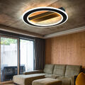 Deckenleuchte Deckenlampe Designleuchte Wohnzimmerlampe Holz Metall braun LED