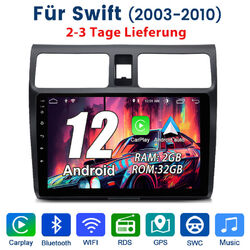 10”Android 12 Autoradio Carplay GPS Navi WIFI BT DAB+ Für Suzuki Swift 2003-2010