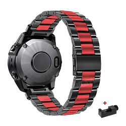 Für Garmin Fenix 8 E 7 7X 6 6X Pro 5 5X Plus 3HR Epix Edelstahl Qucikfit Armband