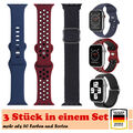 3 Stück Sport Armband für Apple Watch Serie 8 7 SE 6 5 4 3 2 38/40/41/42/44/45mm