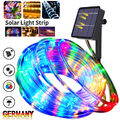 10M 100LED Solar Lichterkette Außen Lichtschlauch Garten Licht Wasserdicht Lampe