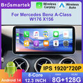 12.3" Android 14 Autoradio CarPlay 128GB für Mercedes A/CLA/GLA W176 X156 NTG4.5