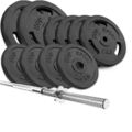 Hop-Sport 59kg Gusseisen Langhantelset Hantel Set Langhantel Stange Gewichte 