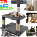 Katzenkratzbaum Klein Kratzbaum Katze Kletterbaum Spielbaum Kratzsäule 71cm Grau