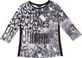 NEU! Monari Damen Langarmshirt grau-schwarz mit Print Gr. 46