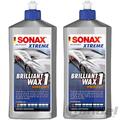 2x 500ml SONAX XTREME BRILLIANT WAX 1 HYBRID NPT HARTWACHS POLITUR LACKPFLEGE