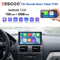 Android13 1+32G Autoradio Carplay 9" GPS Navi BT Für Mercedes Benz C-Klasse W204