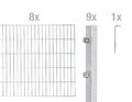 Alberts Doppelstabmattenzaun 18 tlg. Zaun-Komplettset feuerverz. H: 200cm L:16m 