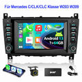 DAB+ Autoradio 2+64G Android 13 Carplay GPS Für Mercedes Benz C/CLC W203 209 KAM