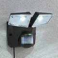Solarleuchte Wandleuchte Solarstrahler LED Solarlampe Gartenleuchte grau Lindby