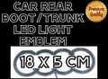 "FÜR Q5 Q3 A6 PASSEND HINTEN BOOT LED 4D SCHWARZ RINGE DEKO WEISS LICHT ""18x5,8CM"""