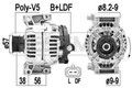 ERA Lichtmaschine Generator Lima 209425A für OPEL VECTRA Z02 CC Caravan J96 T98