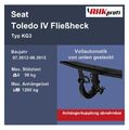 abnehmbar AHK Westfalia für Seat Toledo IV Fließheck KG3 BJ 07.12-06.15 NEU ABE