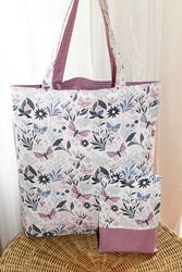 Einkaufstasche mit Hülle,Stofftasche,Beutel,Shopper,Baumwolltasche selbst genäht