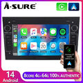 DAB 8 Core 4G+64G CarPlay Für Opel Corsa C/D Zafira B Astra Android 14 Autoradio