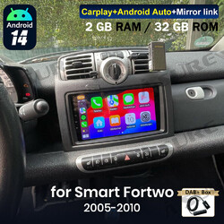 DAB+ Android 14 FM Autoradio CarPlay RDS GPS Navi Für Smart Fortwo 451 2005-2010