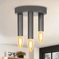 ZMH Deckenlampe Grau Deckenleuchte Vintage E14 Wohnzimmerlampe Küche Esszimmer