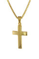 TRENDOR Schmuck Anhänger Kreuz 21 mm Gold 333 (8 Kt.) mit plattierter Halskette 