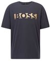 Hugo Boss Tee 1 Relaxed-Fit T-Shirt aus Baumwolle mit Colour-Block-Logo Dunkelbl
