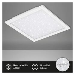 B-Ware Deckenleuchte Briloner Vesta LED Panel 38W Sternenhimmeleffekt Quadr