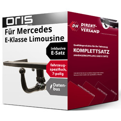 Für E-Klasse Limousine Typ W212 (Oris) Anhängerkupplung abnehmbar + E-Satz 7poloptional auch als Komplettpaket mit Montage