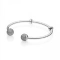 Neu Original Pandora Moments offener Armreif mit funkelnden Pavé-Endkappen 596438CZ-S1