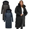 Navahoo Damen Winterjacke Steppjacke Winter Jacke lang warm Mantel Parka N010