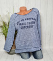 SUPERDRY Damen Langarmshirt Gr. M/L Pullover Gestreift Freizeit Urlaub NEU