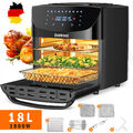 Heißluftfritteuse 18L Heißluft Fritteuse Backofen Grill XXL Airfryer 1800W NEU