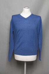 Ferrante Herren Pulli Pullover 50 M blau leicht V-Ausschnitt Wolle Kaschmir X16