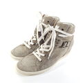 Paul Green Sneaker Damen Gr. EU 41 UK 7,5 Grau Leder High-Top Schuhe Nieten