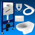 Geberit Duofix Vorwandelement + Wand Tiefspül WC + Delta 50 + WC Sitz Soft Close