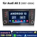 2+64GB Android 13 Autoradio Navi GPS Carplay für Audi A6 S6 RS6 MK2 C5 1997–2004