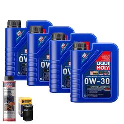 Motoröl 0W30 LIQUI MOLY Synthoil Longtime Plus 4L+HENGST Ölfilter +Spülung