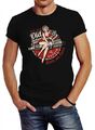 Herren T-Shirt Girls on Cars Retro Vintage Print Pin up Girl Logo Aufdruck Slim